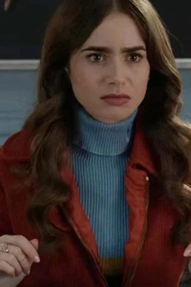 Lily Collins Emily Cooper Emily in Paris Brown Wool Jacket