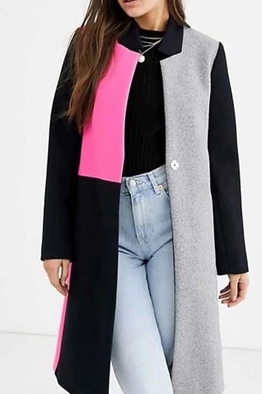 Lily Collins Emily Cooper Emily In Paris Color Block Coat