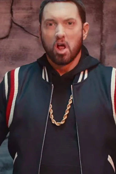 Eminem Godzilla Marshall Mathers Bomber Black Varsity Jacket