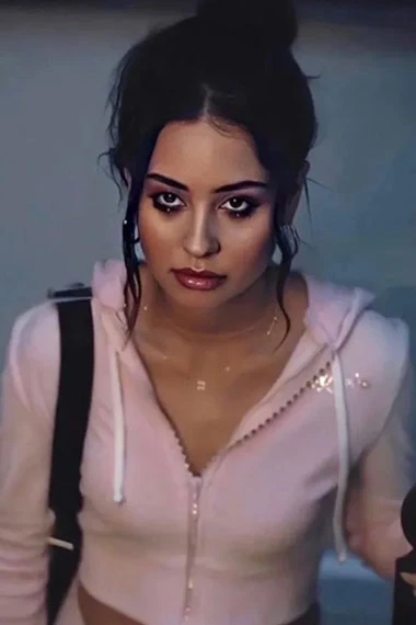 Alexa Demie Euphoria Maddy Perez Hooded Pink Cropped Jacket