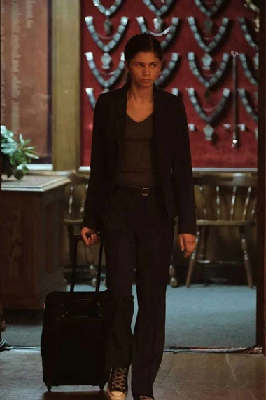 Zendaya Euphoria TV Series Rue Bennett Black Cotton Blazer