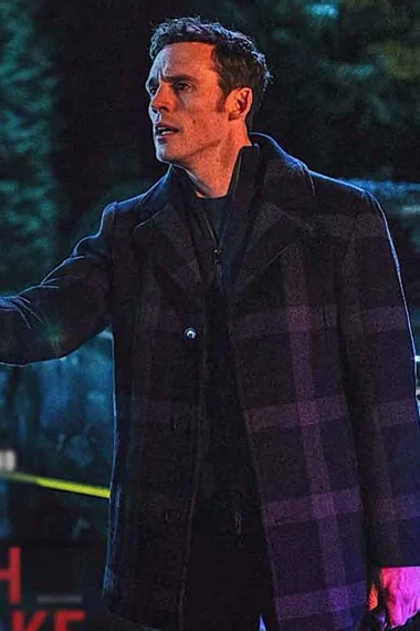 James Flagg Sam Claflin Every Breath You Take Checked Coat