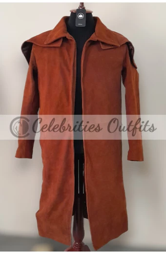 New Vegas NCR Veteran Ranger Fallout Brown Long Duster Coat fallout-new-vegas-brown-leather-coat