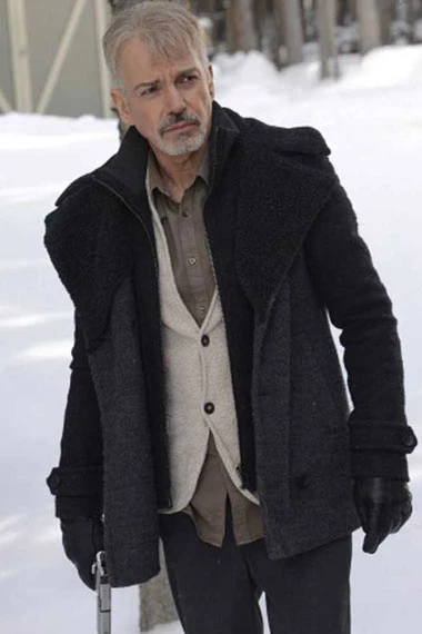 Fargo TV Show Billy Bob Thornton Lorne Malvo Grey Wool Jacket
