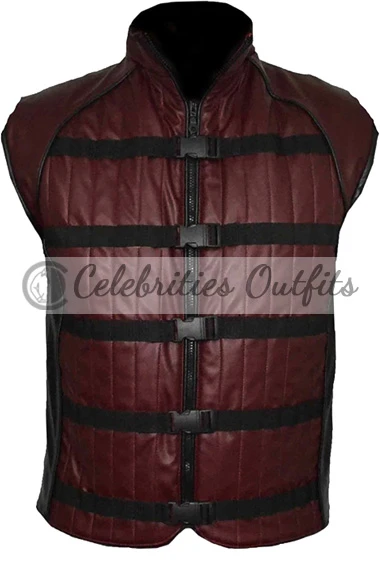Farscape TV Show John Crichton Ben Browder Maroon Leather Vest