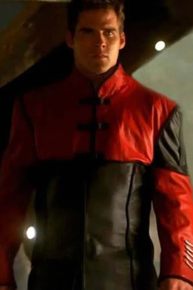 Ben Browder John Crichton Farscape TV Show Red Leather Jacket john-crichton-farscape-jacket