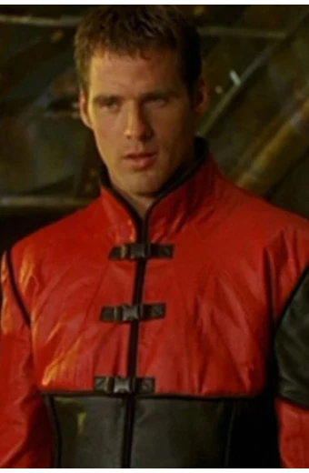 Ben Browder John Crichton Farscape TV Show Red Leather Jacket john-crichton-farscape-jacket