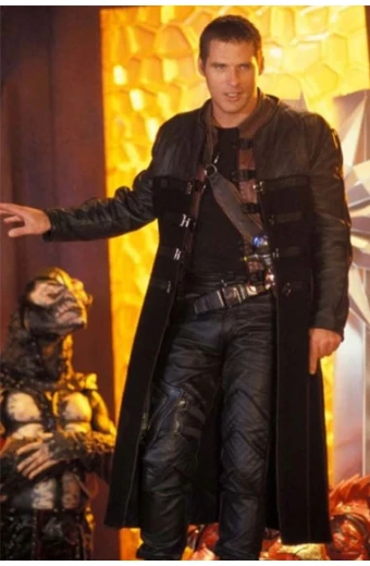 Ben Browder John Crichton Farscape Black Long Trench Coat farscape-ben-browder-trench-coat