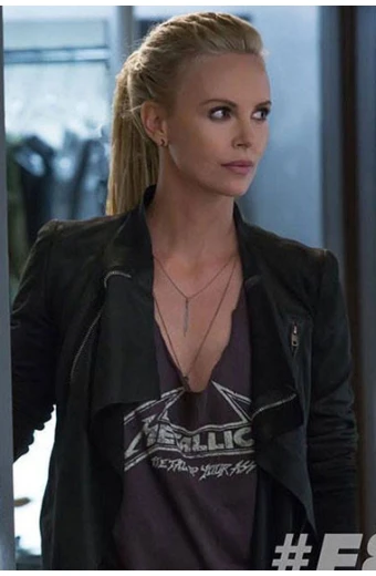 Fast And Furious Charlize Theron Cipher Black Drape Jacket charlize-theron-fate-of-furious-jacket
