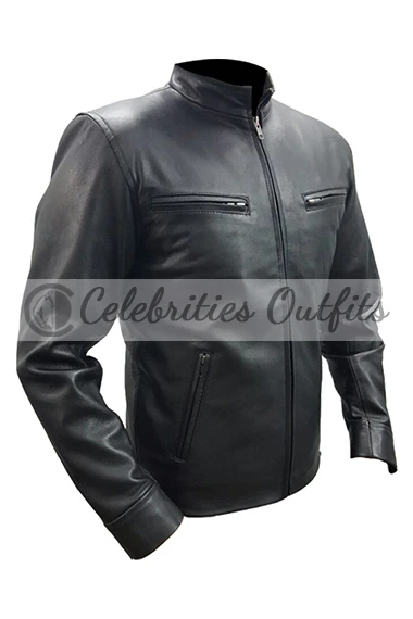 Fast And Furious Dominic Toretto Vin Diesel Mens Black Jacket fast-furious-vin-diesel-black-leather-jacket