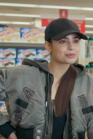 Sofia Carson April Dibrina Feel The Beat Cropped Bomber Jacket