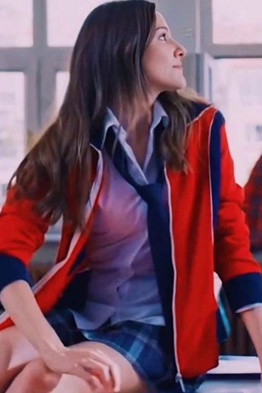 Eda Love 101 TV Series Alina Boz Red And Blue Fleece Jacket