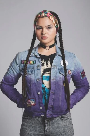 Trickster Anna Lambe Blue And Purple Denim Jacket