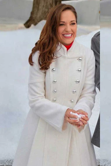 Laura Osnes Anna Jordan One Royal Holiday White Royal Coat