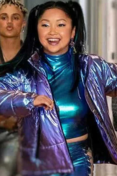 Erika Vu Boo Bitch Lana Condor Purple Parachute Puffer Jacket