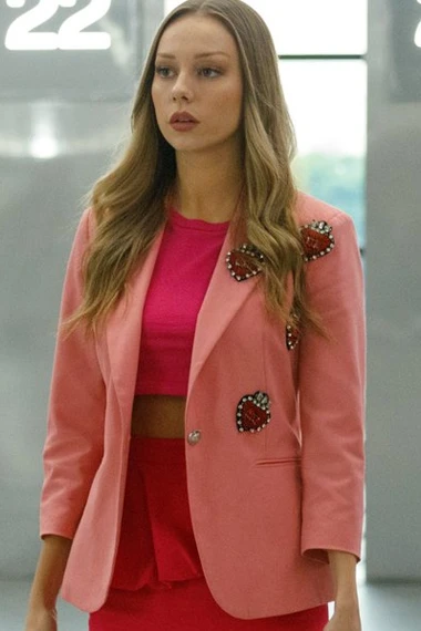 Elite Series Ester Expósito Carla Roson Pink Trench Blazer