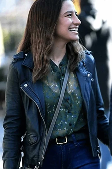 Lucy Ilana Glazer False Positive Biker Black Leather Jacket