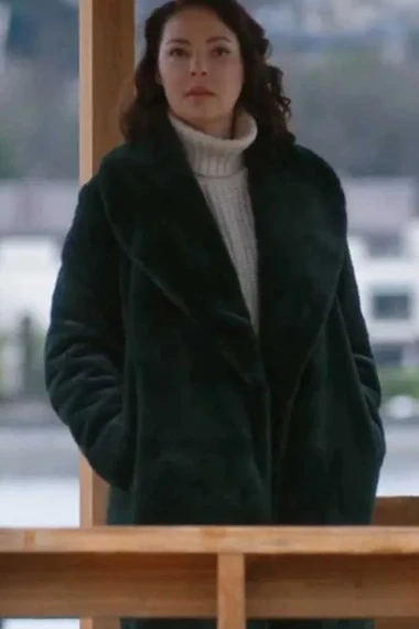 Katherine Heigl Tully Hart Firefly Lane Green Drape Coat