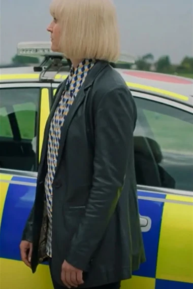 Florence Hall Queens of Mystery Matilda Stone Leather Blazer