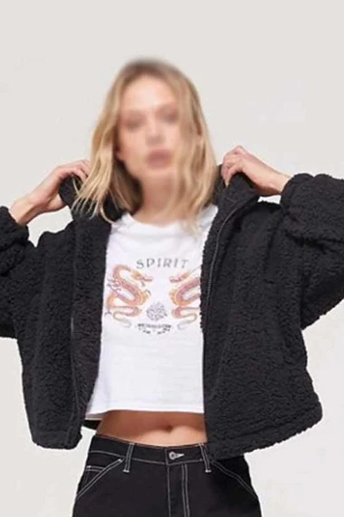 Anna Delaney Sydney Meyer Grand Army Black Sherpa Jacket
