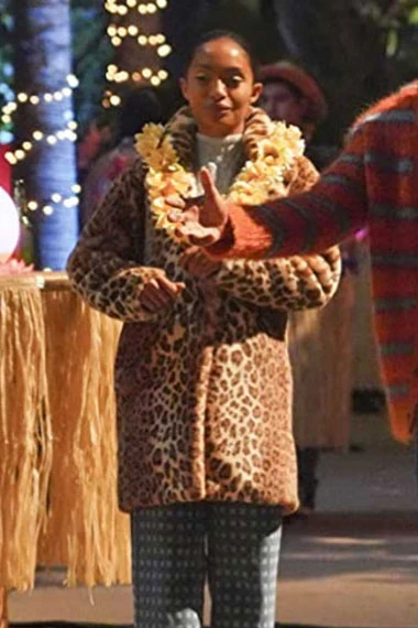 Zoey Johnson Yara Shahidi Grown ish Brown Leopard Print Coat