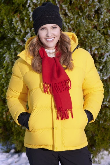 Jill Wagner Hearts Of Winter Bethany Cain Puffer Jacket