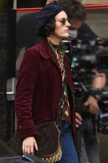 Phoebe Waller Bridge Indiana Jones Helena Maroon Velvet Coat