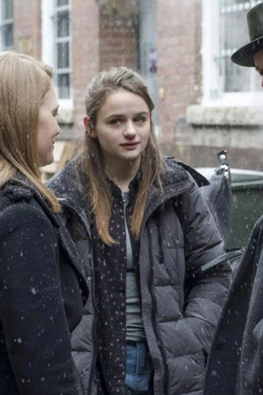 The Lie Joey King Kayla Fur Hooded Black Quilted Puffer Parka
