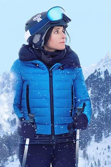 Downhill Julia Louis-Dreyfus Billie Blue Quilted Puffer Jacket