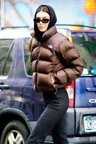 The North Face Kendall Jenner Brown Parachute Quilted Jacket