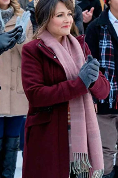 Italia Ricci Love in Winterland Ally Maroon Wool Trench Coat