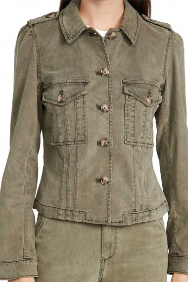 Yasmine Al-Bustami Lucy Tara NCIS Hawaii Green Denim Jacket yasmine-al-bustami-ncis-hawaii-jacket