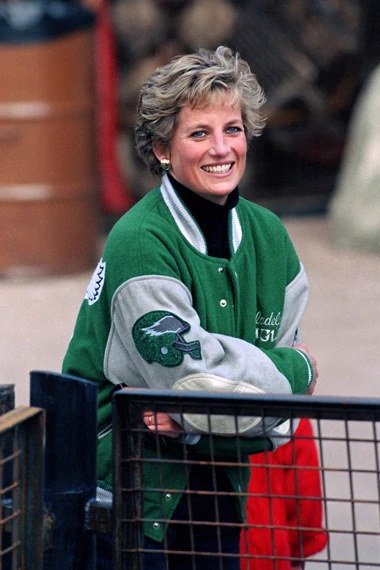 Princess Diana Philadelphia Eagles Starter Green Varsity Jacket
