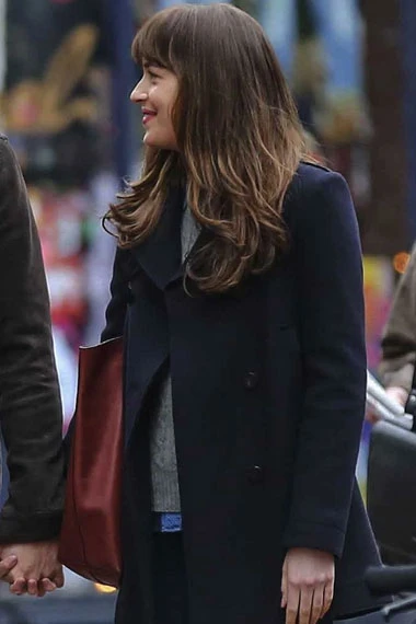 Anastasia Steele Dakota Johnson Fifty Shades Black Trench Coat