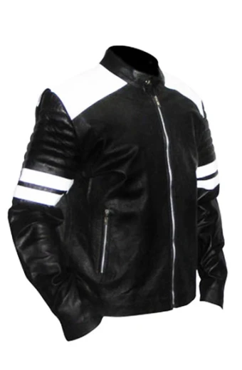 Fight Club Brad Pitt Tyler Durden Mayhem Black Leather Jacket fight-club-mayhem-black-jacket