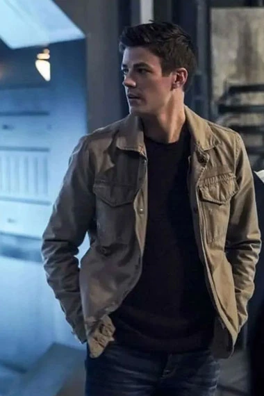 Barry Allen Savitar The Flash Grant Gustin Beige Cotton Jacket
