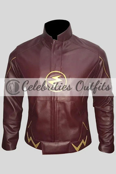 Barry Allen The Flash Grant Gustin Maroon Cosplay Jacket