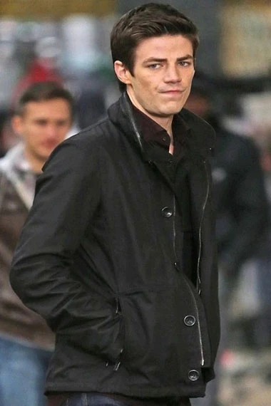 The Flash TV Show Barry Allen Grant Gustin Black Cotton Jacket