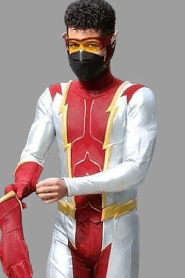 Bart Allen The Flash Jordan Fisher Red Cosplay Leather Jacket