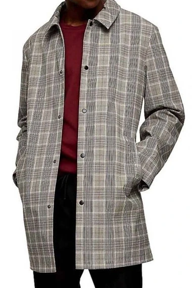 The Flash TV Show Brandon McKnight Chunk Grey Plaid Coat