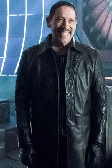 Danny Trejo The Flash Breacher Black Leather Trench Coat