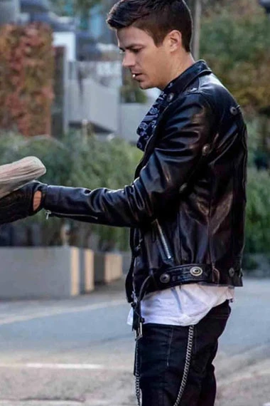 The Flash Elseworlds Grant Gustin Barry Allen Biker Jacket arrow-crossover-grant-gustin-biker-leather-jacket