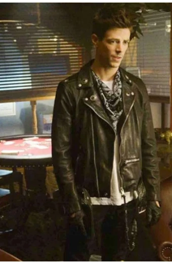 The Flash Elseworlds Grant Gustin Barry Allen Biker Jacket arrow-crossover-grant-gustin-biker-leather-jacket