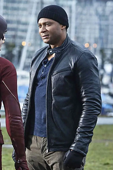 Flash Spartan John Diggle David Ramsey Black Leather Jacket