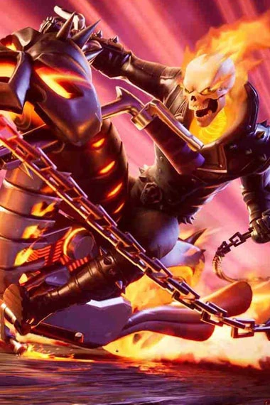 Fortnite Ghost Rider Studded Black Cosplay Leather Jacket