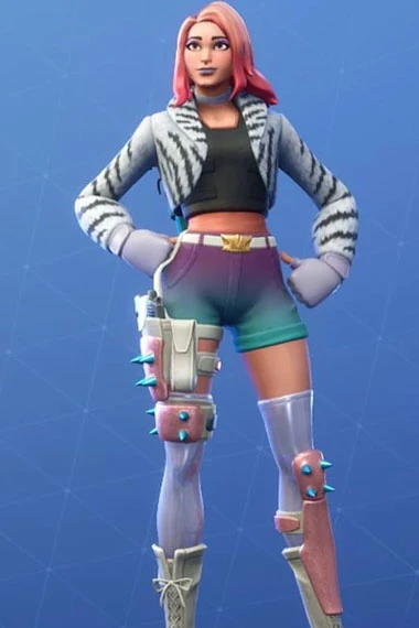 Wilde Fortnite Battle Royale Cosplay Grey Cropped Fur Jacket