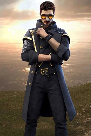 Garena Alok Free Fire Gaming Cosplay Black Leather Coat