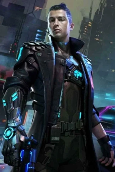 Cristiano Ronaldo Garena Free Fire Gaming Cosplay Trench Coat