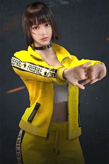 Garena Free Fire Kelly Gaming Yellow Cosplay Fleece Jacket