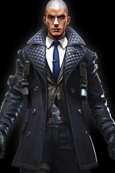 Garena Free Fire Rafael Gaming Cosplay Leather Trench Coat